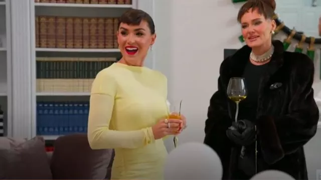 Givenchy Paneled Ruched Crepe Gown worn by Bronwyn Newport as seen in The Real Housewives of Salt Lake City (S05E10)
