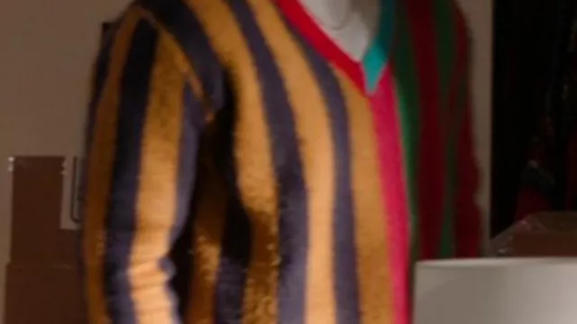 Outfits of Found TV series: Zeke Wallace (Arlen Escarpeta) wears Multi Striped V-Neck Sweater in season 2, episode 8