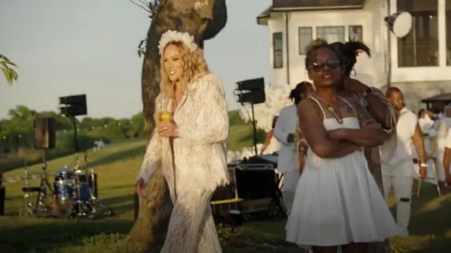 Bronx and Banco Bronx and Banco Capri Blanc Lace Pant worn by Ashley Darby as seen in The Real Housewives of Potomac (S09E08)