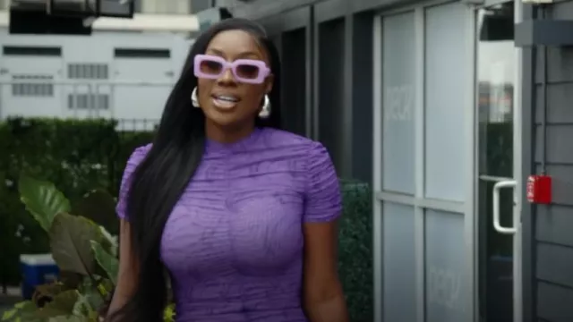 Shein 1 Pair Plastic Framed Small Square Shaped Fashion Glasses worn by Wendy Osefo as seen in The Real Housewives of Potomac (S09E09)