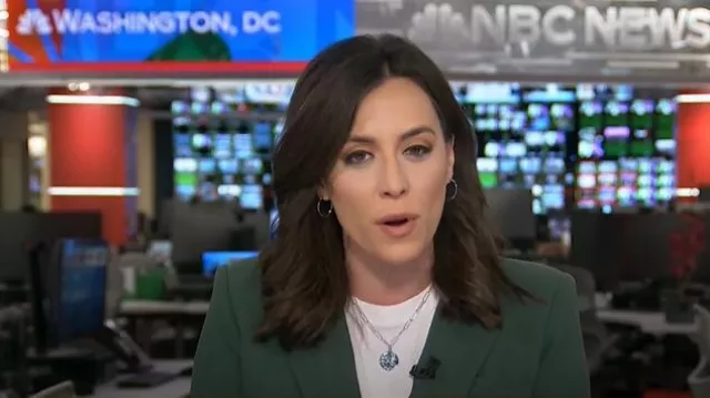 Veste Veronica Beard Kona Dickey en Forest portée par Hallie Jackson comme on le voit dans Today le 2 décembre 2024