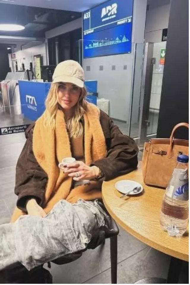 Miu Miu Denim Baseball Cap worn by Chiara Ferragni on her Instagram Post on December 4, 2024
