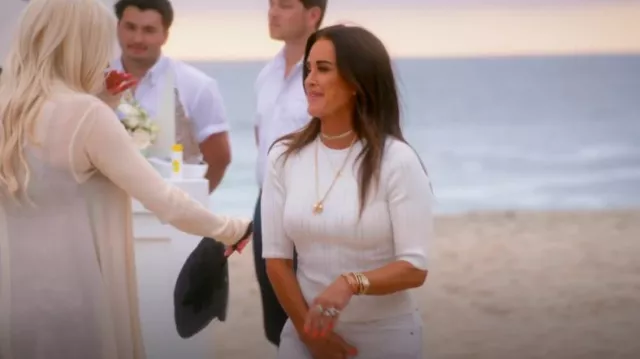 Veronica Beard Vaari Top worn by Kyle Richards as seen in The Real Housewives of Beverly Hills (S14E03)