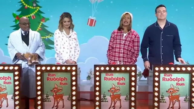 J. Crew Conjunto de pijama en mezcla de punto de algodón en azul marino usado por Carson Daly como se ve en Today el 6 de diciembre de 2024