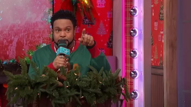 Tipsy Elves Ginger Roid Rage Ugly Christmas Sweater worn by Jawn Murray as seen in Sherri on December 9, 2024
