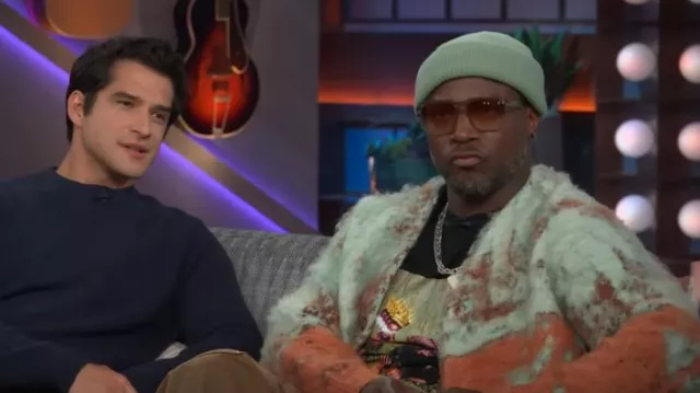 Zara Brushed Texture Jacquard Cardigan worn by Taye Diggs as seen in The Kelly Clarkson Show on December 9, 2024