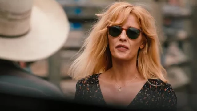 Eternate Heart Initial Diamond Necklace In 14k Solid Gold worn by Beth Dutton (Kelly Reilly) as seen in Yellowstone (S05E13)