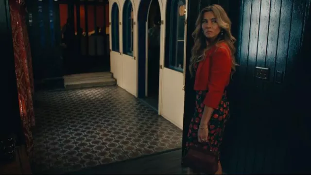 Franzi Margherita Small Leather Top-Handle Bag In Red worn by Margo Starling (Linda Cardellini) as seen in No Good Deed (S01E02)