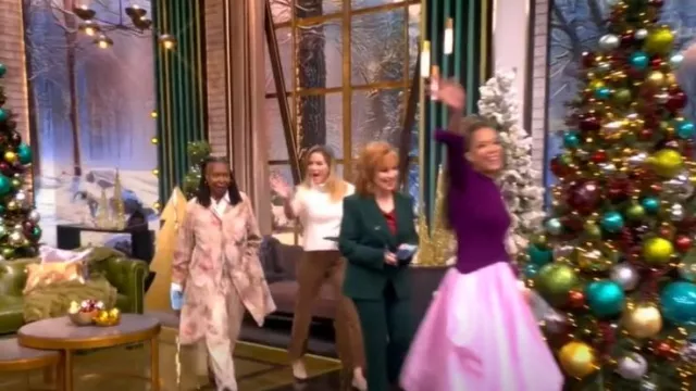 Magnolia Pearl Jacquard Applique Miner Denims worn by Whoopi Goldberg as seen in The View on December 11, 2024
