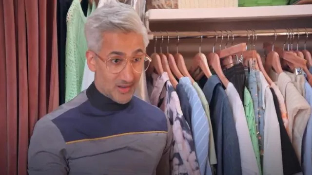 Chemise Prada Color Block portée par Tan France comme on le voit dans Queer Eye (S09E06)