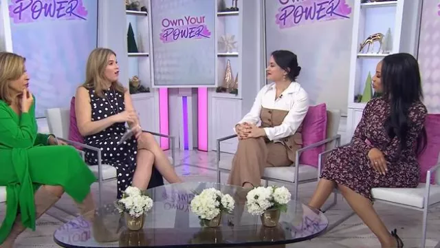 Favorite Daughter Favorite Houndstooth Wide Leg Pants worn by Donna Farizan as seen in Today with Hoda & Jenna on December 16, 2024