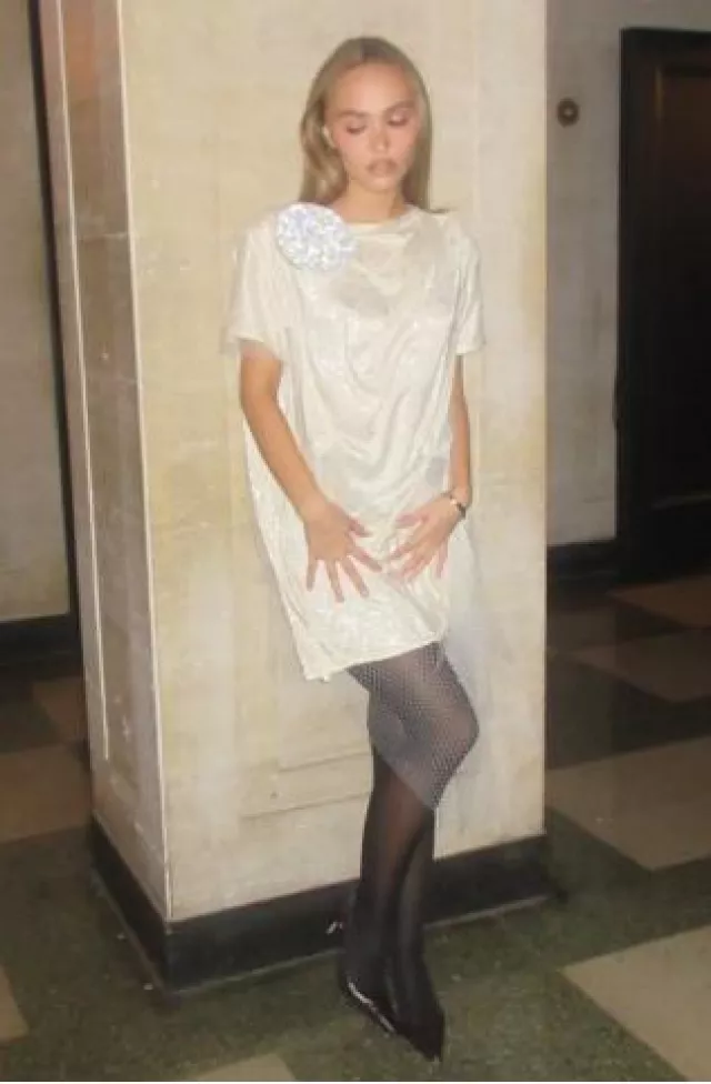 Manolo Blahnik Carolyne Slingback Pumps worn by Lily-Rose Depp at Nosferatu Bafta Screening on December 15, 2024