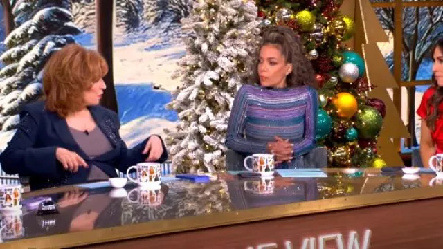 Cinq a Sept Rhinestone Crackle Embellished Cheyenne Blazer worn by Joy Behar as seen in The View on December 19, 2024
