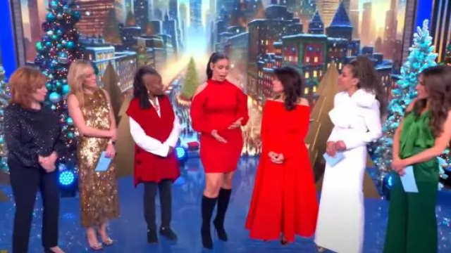 Ronny Kobo Issa Column Skirt worn by Sunny Hostin as seen in The View on December 20, 2024