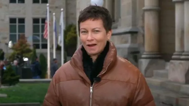 Lamarque Iris Leather Puffer Jacket worn by Stephanie Gosk as seen in Today on December 19, 2024