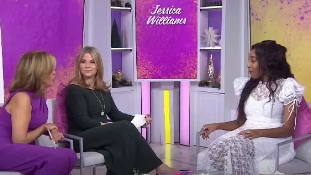 Rodarte Floral Silk Lace Midi Dress worn by Jessica Williams as seen in Today with Hoda & Jenna on December 19, 2024