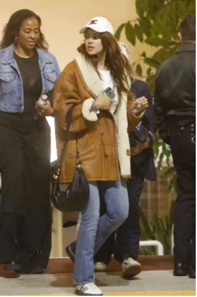 Celine Triomphe Baseball Cap in Cotton worn by Eiza Gonzalez in Los Angeles on December 20, 2024