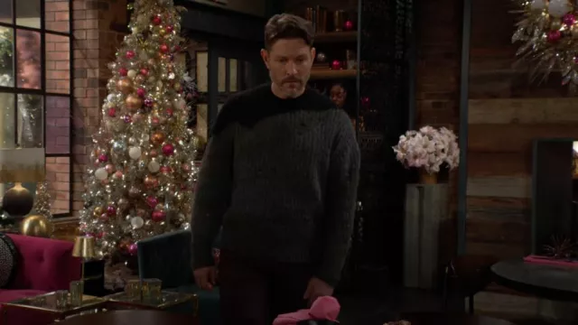 All Saints Sur Colorblock Alpaca Blend Sweater worn by  Daniel Romalotti (Michael Graziadei) as seen in The Young and the Restless on December 10, 2024