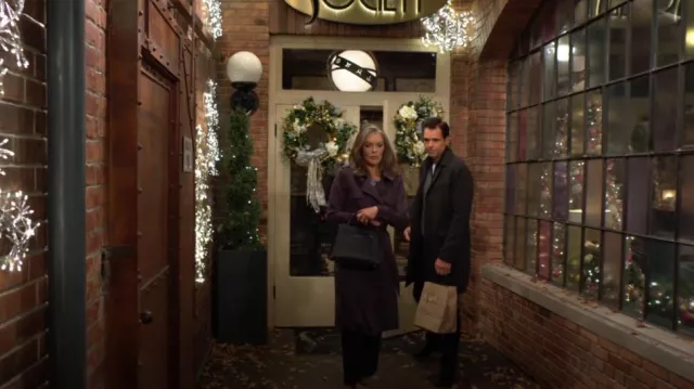 T Tahari Faux Suede Trench Coat worn by  Diane Jenkins(Susan Walters) as seen in The Young and the Restless on December 11, 2024