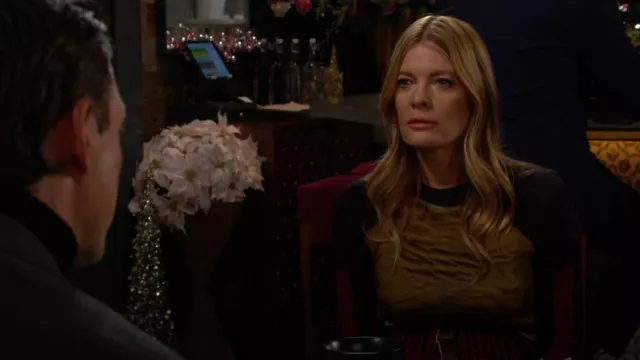 Miaou Long Sleeve Tee in Cheimises worn by  Phyllis Summers(Michelle Stafford) as seen in The Young and the Restless on December 26, 2024