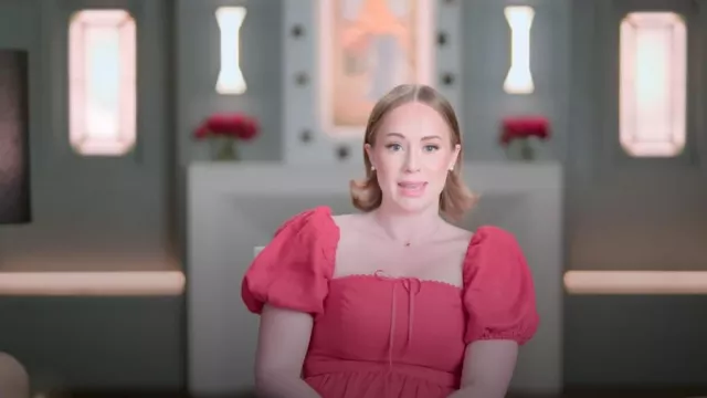Reformation Marella Linen Dress worn by Whitney Leavitt  as seen in The Secret Lives of Mormon Wives (S01E01)