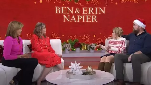Cinq a Sept Carolina Seamed Flared Jeans worn by Hoda Kotb as seen in Today with Hoda & Jenna on December 26, 2024