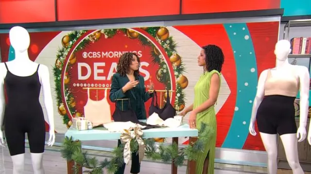 Blazer à un bouton en velours J. Crew à Old Forest porté par Gabrielle Kerr comme on le voit dans CBS Mornings le 26 décembre 2024