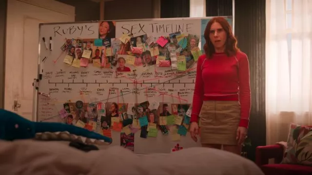 BDG Bryson Sudadera de cuello redondo recortada usada por AJ (Zosia Mamet) como se ve en Laid (S01E03)