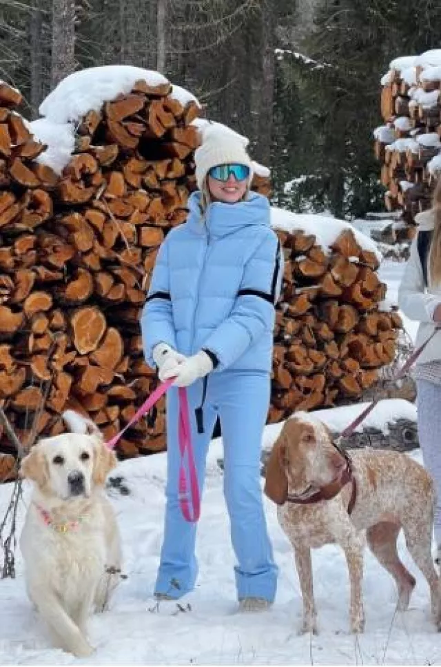 Fusalp Barsy Blouson in Light Blue Ultra-Matt Stretch Fabric worn by Chiara Ferragni on her Instagram Post on January 2, 2025