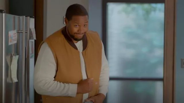 Dickies Duck Canvas Vest In Brown worn by Sean (Luke Tennie) as seen in Shrinking (S02E11)
