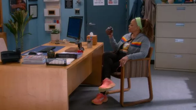 Hoka Bondi 8 worn by Regina Upshaw (Kim Fields) as seen in The Upshaws (S06E01)