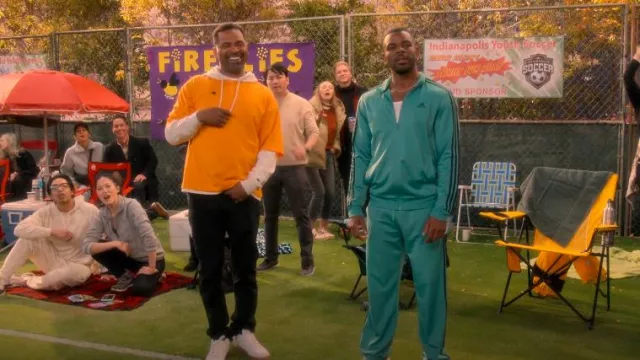 Champion Premium Weave Layered Mesh Hoodie C Logo worn by Bernard Upshaw (Mike Epps) as seen in The Upshaws (S06E03)