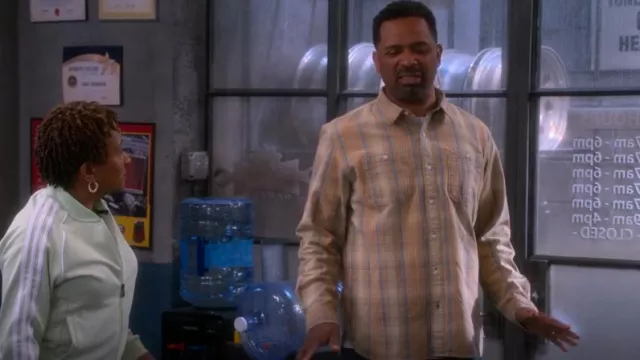 Ralph Lauren Plaid Woven Workshirt worn by Bernard Upshaw (Mike Epps) as seen in The Upshaws (S06E05)