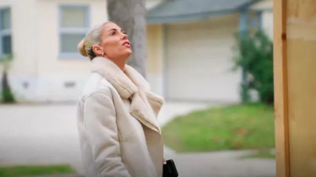 Chaqueta de Zara Suede & SHerpa usada por Heather Rae Young como se ve en The Flipping El Moussas (S02E01)