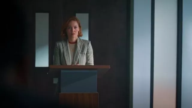 Veronica Beard Kiernan Blazer worn by Angie Polaski (Erika Christensen) as seen in Will Trent (S03E02)