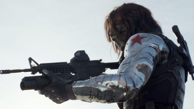 The mask of Bucky Barnes (Sebastian Stan) in Captain America : The Soldier winter
