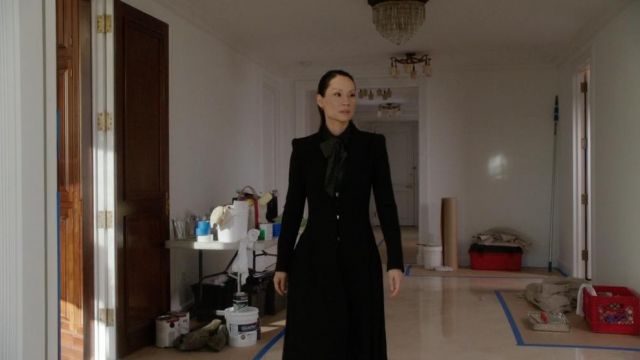 The coat Alice + Olivia to Dr. Joan Watson (Lucy Liu) in Elementary