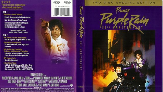 The DVD of the movie Purple Rain