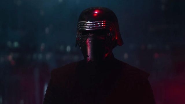 The helmet of Kylo Ren (Adam Driver) in Star Wars Episode VII : The Awakening of the Force