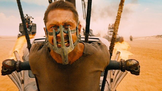 Le masque en métal qui retient Max Rockatansky (Tom Hardy) dans Mad Max: Fury Road