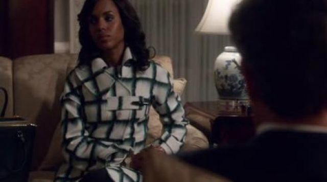Christian Dior Check Coat worn by Olivia Pope (Kerry Washington) in Scandal S05E13