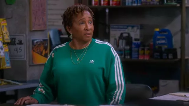 Adidas Floral Graphics Sweatshirt worn by Lucretia Turner (Wanda Sykes) as seen in The Upshaws (S06E10)