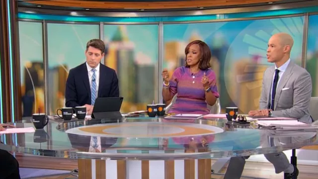 Adelyn Rae Lauren Ombre Knit Dress worn by Gayle King as seen in CBS Mornings on January 16, 2025