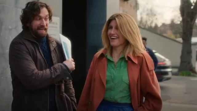 Sezane Scott Trench Coat worn by Eva Garvey (Sharon Horgan) as seen in Bad Sisters (S02E06)