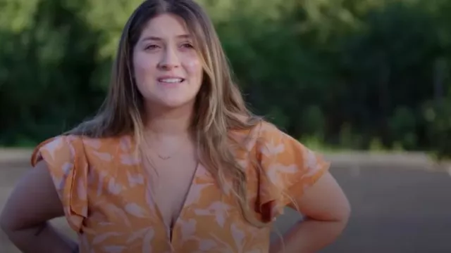 Un nouveau jour à imprimé floral à volants à manches courtes Dres porté par Brianna comme on le voit dans 90 Day Fiancé : Before the 90 Days (S07E01)