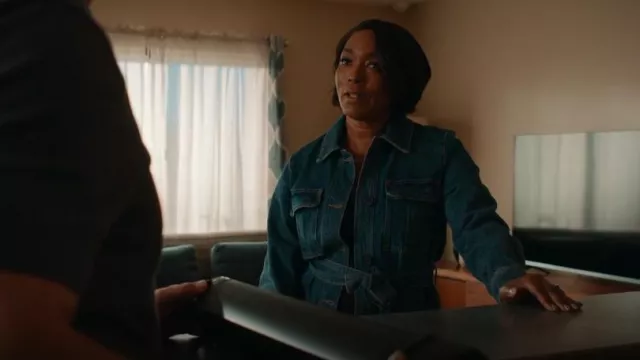 Frame Safari Belted Denim Jacket worn by Athena Grant (Angela Bassett) as seen in 9-1-1 (S08E04)
