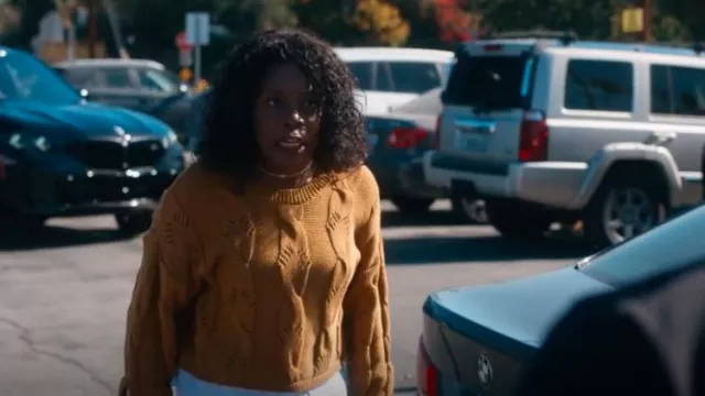 Pilcro Cable Twofer Sweater worn by Carla Price (Cocoa Brown) as seen in 9-1-1 (S08E08)
