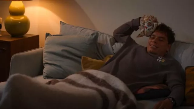 Afends Flowerbed- Waffle Long Sleeve T-Shirt worn by Santiago 'Santi' Hernandez (Carlos Sanson Jr.) as seen in Bump (S05E06)