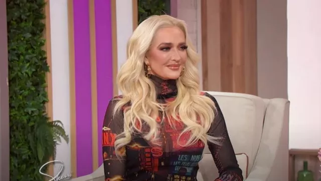 Jean Paul Gaultier Pigalle-print mesh T-shirt worn by Erika Jayne as seen in Sherri on January 21, 2025
