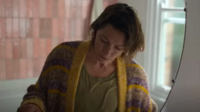 Kip & Co Cosy Striped Long Cardiganp worn by Angie Davis (Claudia Karvan) as seen in Bump (S05E09)
